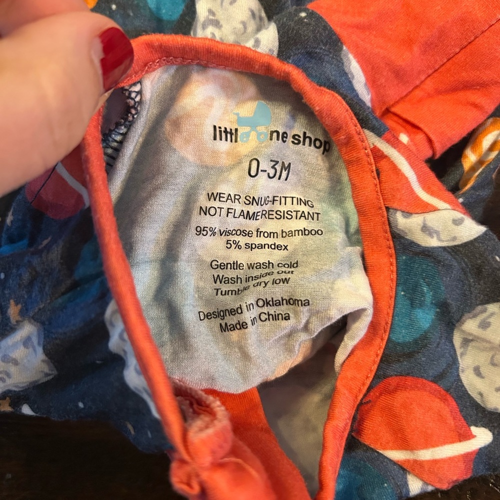 Space Themed Bamboo Footie Pajamas - Picture 3 of 4
